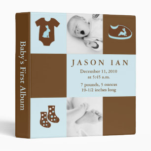 Blue Baby's First Year Keepsake Binder