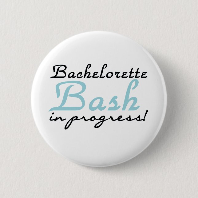 Blue Bachelorette Bash 2 Inch Round Button (Front)