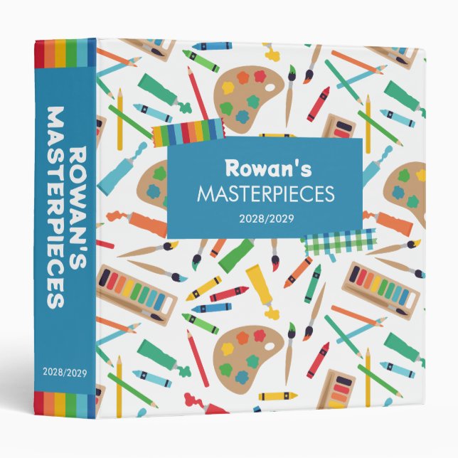 Blue Back to School Boy's Masterpieces Artwork Binder (Front/Spine)