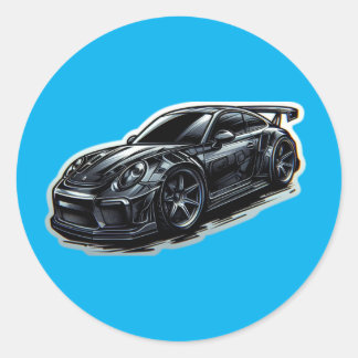 blue background car sticker