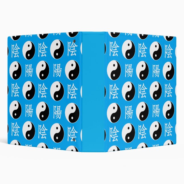 Blue Background Chinese Yinyang Pattern Binder (Background)
