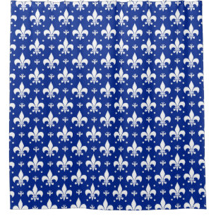 Blue Background Fleur-de-lis Pattern Design