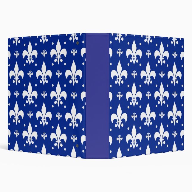 Blue Background Fleur-de-lis Pattern Design  Binder (Background)