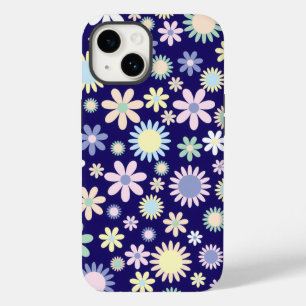 Blue Background Floral Pattern Case-Mate iPhone 14 Case