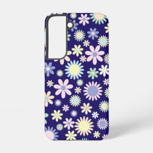 Blue Background Floral Pattern Samsung Galaxy Case