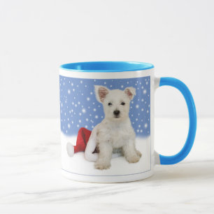 Blue Background Let It Snow Christmas Mug