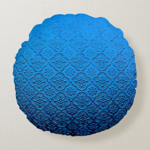 blue background round pillow