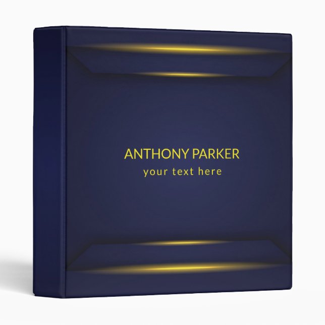 Blue Background Yellow Stripe  Binder (Front/Spine)