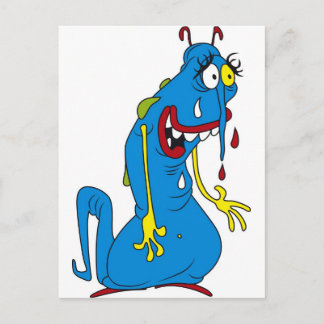 Blue bacteria postcard