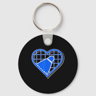 Blue Badminton Heart For Badminton Lovers Keychain