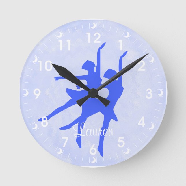 Blue Ballerina Personalized Wall Clock (Front)