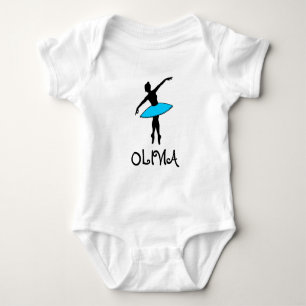 Blue Ballerina Tutu Personalized Ballet Dance Baby Bodysuit