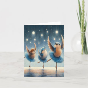 Blue Ballet Birds Card
