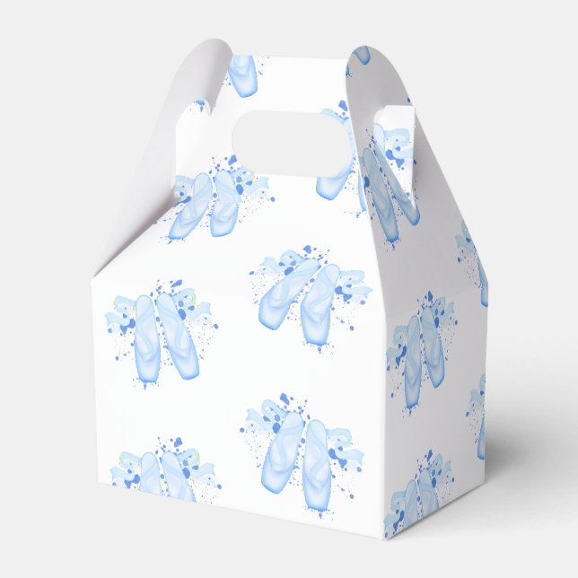 Blue Ballet Birthday Pointe Shoes Favor Box (Front Side)