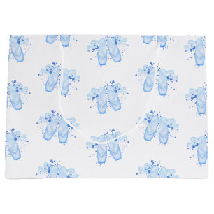 Blue Ballet Birthday Pointe Shoes Large Gift Bag