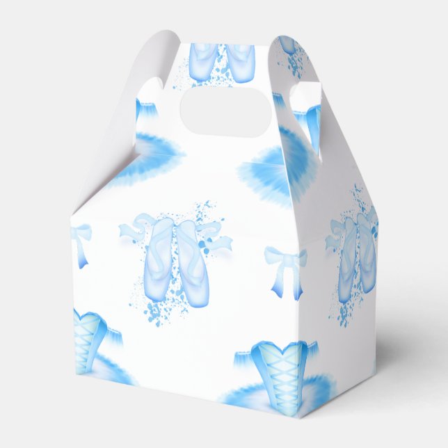 Blue Ballet Birthday Tutu & Pointe Shoes Favor Box (Front Side)