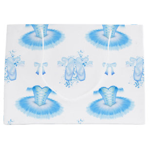 Blue Ballet Birthday Tutu & Pointe Shoes Large Gift Bag
