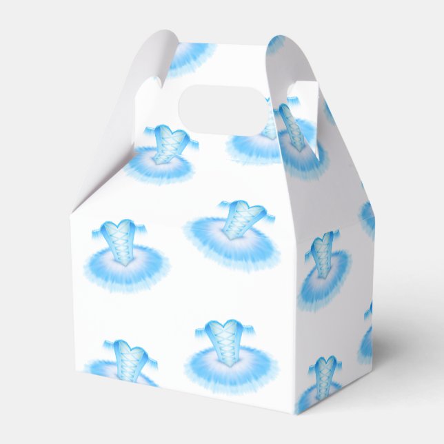 Blue Ballet Birthday Tutu Watercolour Favor Box (Front Side)