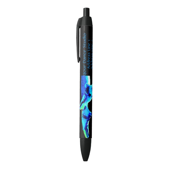 Blue Ballet Pointe Slippers Personalized Black Ink Pen (Top (Vertical))