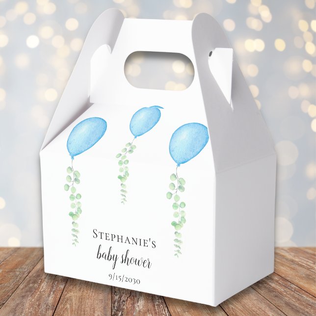  Blue Balloon Baby Shower Greenery  Favor Box (Creator Uploaded)