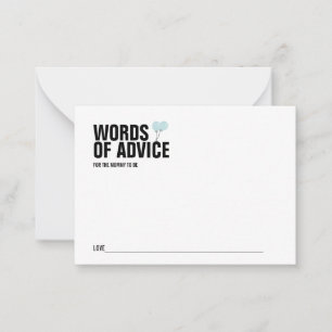Blue Balloon Baby Shower Mommy Advice Card