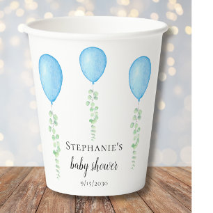  Blue Balloon Baby Shower Paper Cups