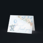 Blue Balloon Elephant Baby Shower Thank You Card<br><div class="desc">Express your gratitude with Floral Elephant Baby Shower Thank You Card Printable,  a perfect way to share your heartfelt thanks. Adorned with adorable baby motifs this customizable card adds a touch of sweetness to your appreciation. Personalize to convey your thanks in the most charming and memorable way!

BS618</div>