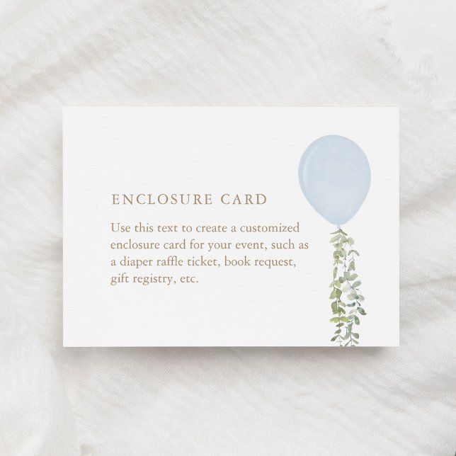 Blue Balloon Eucalyptus Boy Baby Shower Enclosure  (Creator Uploaded)