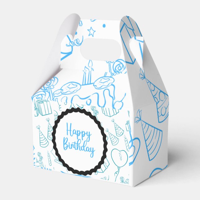 blue balloon favor box (Front Side)