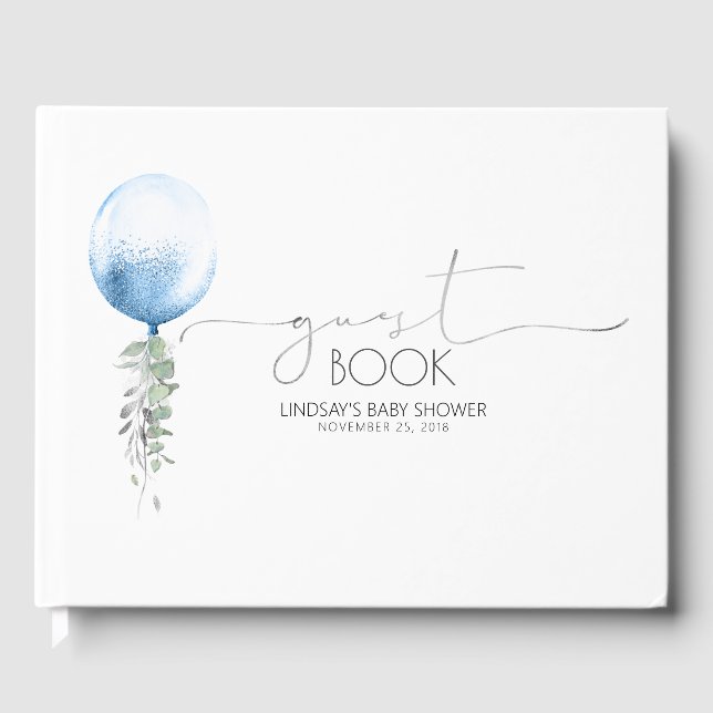 Blue Balloon Garland Baby shower Livre d'or (Recto)