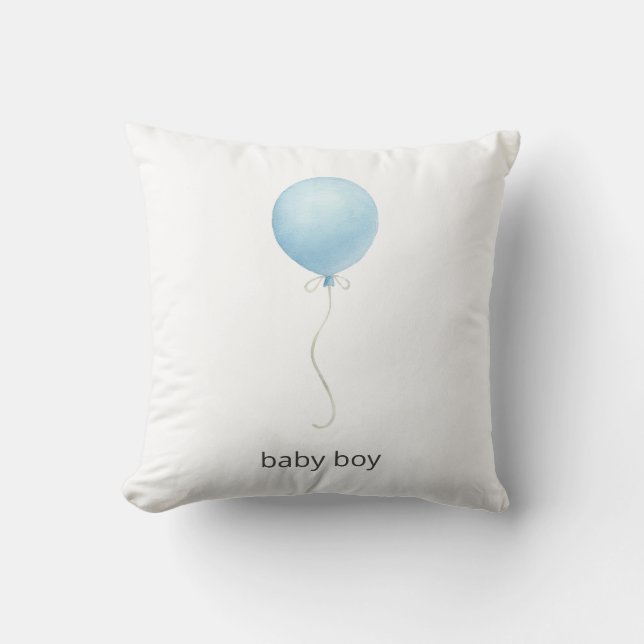 Blue Balloon Throw Pillow (Front)