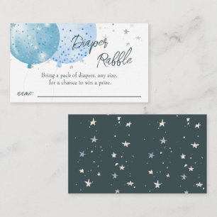 Blue Balloons Boy Baby Shower Diaper Request Enclosure Card
