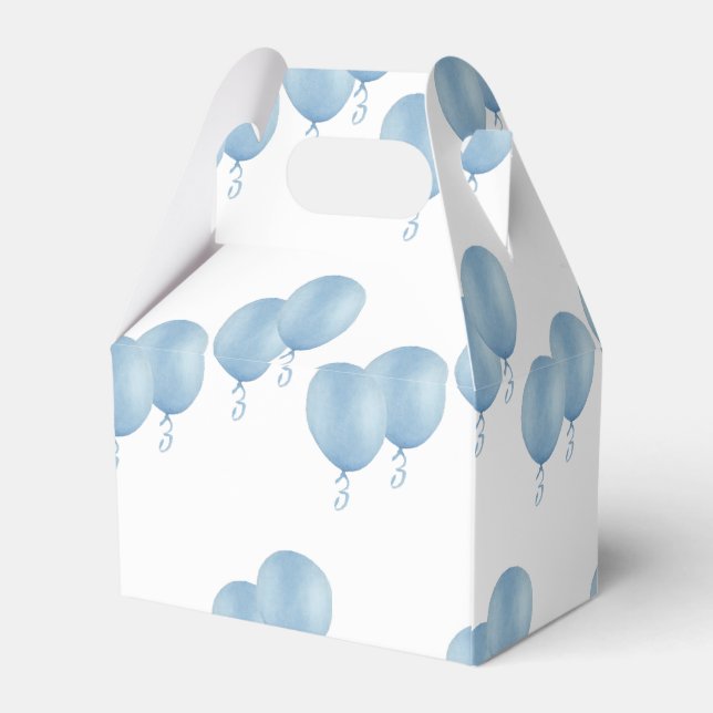 Blue balloons cadeaudoos favor box (Back Side)