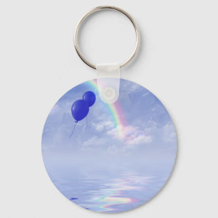 blue balloons in rainbow keychain