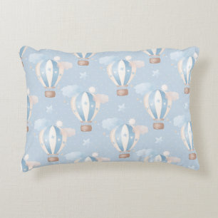 Blue Balloons Pattern Accent Pillow