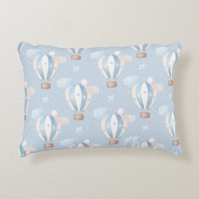 Blue Balloons Pattern Accent Pillow (Front)