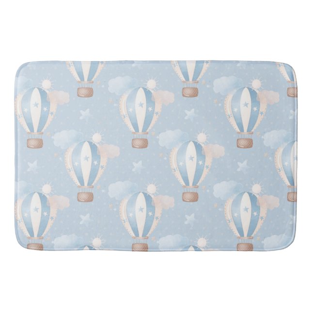 Blue Balloons Pattern Bath Mat (Front)