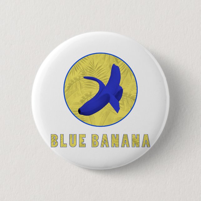 blue banana 2 inch round button (Front)