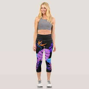 Blue Banana Bunch Tropical Forest Capri Leggings