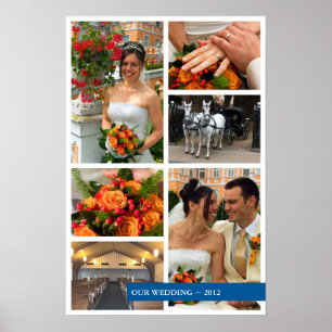 Blue band 6 multi photo collage memories keepsake poster