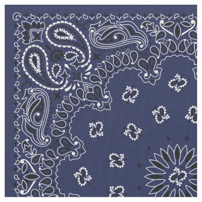 Blue Bandana Fabric (Close Up)