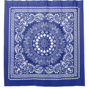 Blue Bandana Pattern-4 Shower Curtain