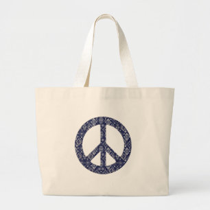 Blue Bandana Peace Sign Bag