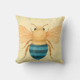 Blue banded bee cushion