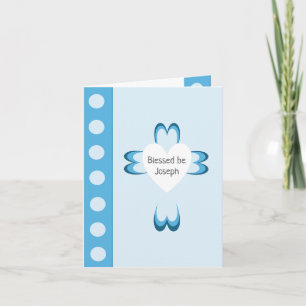Blue Baptism Invitation for Boys