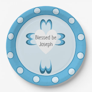 Blue Baptism Party Plates for Boys