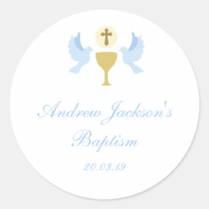 Blue Baptism Sticker Tags