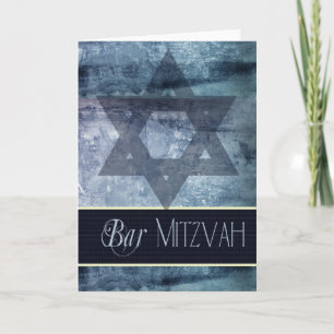 Blue Bar Mitzvah Invitation