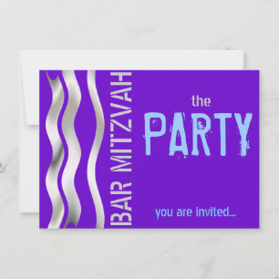 Blue Bar Mitzvah party Invitation