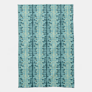 Blue Barbell Retro Mid-Century Modern Dish Kitchen Towel